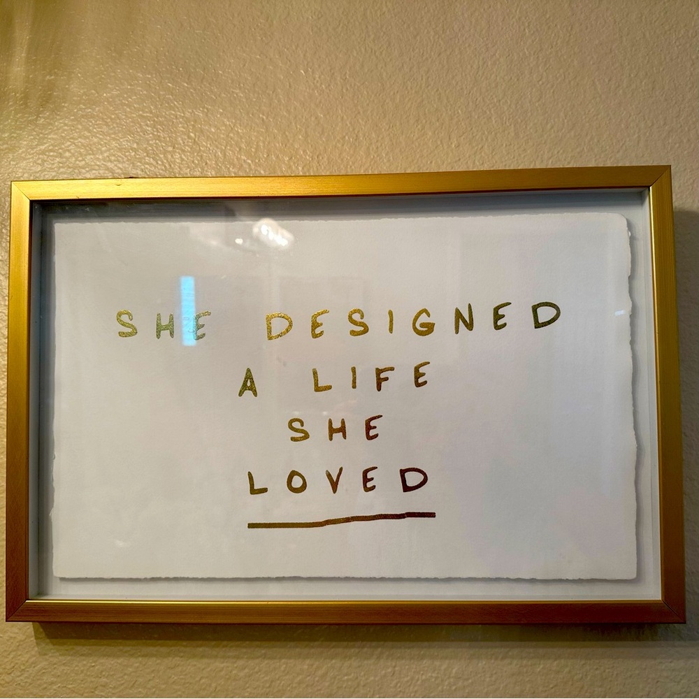 Gold Framed Inspirational Quote Art